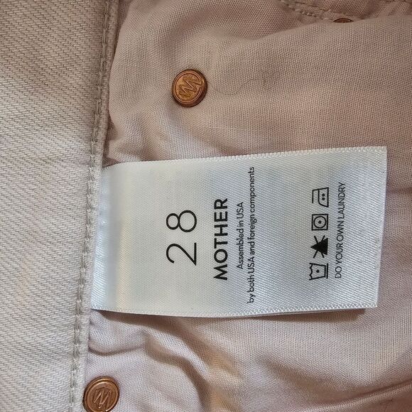Mother The Dazzler Mid Rise Straight Jeans in Pale Peach - Size 28 - Picture 3 of 10
